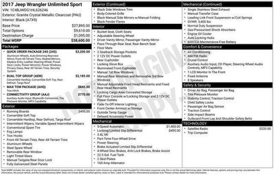 2017 Jeep Wrangler Unlimited Sport 4x4