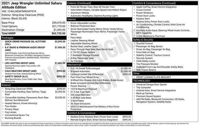 2021 Jeep Wrangler Unlimited Sahara Altitude 4x4