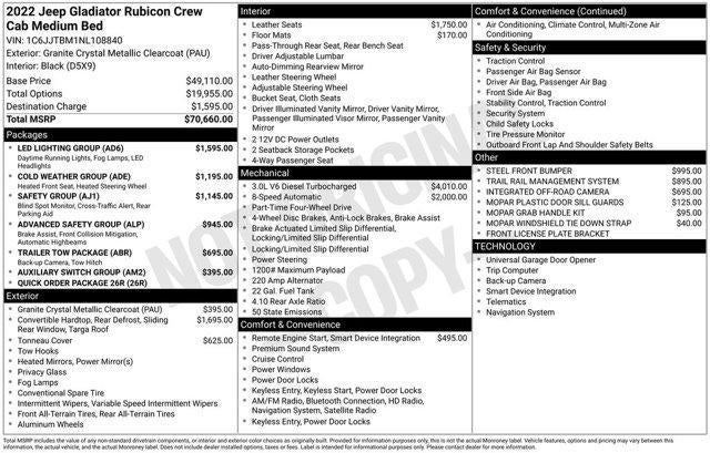 2022 Jeep Gladiator Rubicon 4x4