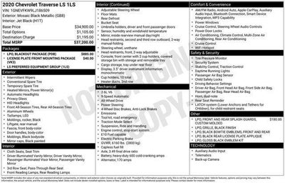2020 Chevrolet Traverse AWD 1LS