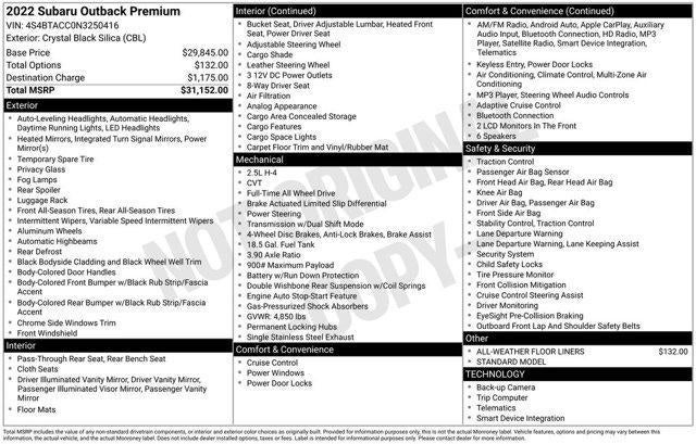 2022 Subaru Outback Premium CVT