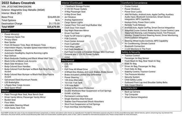 2022 Subaru Crosstrek CVT