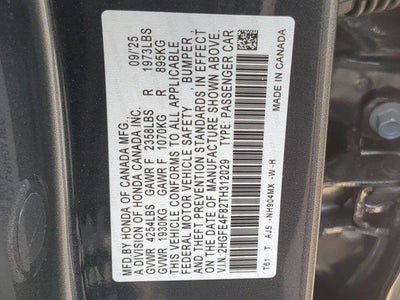 2026 Honda Civic Sedan Hybrid Sport Touring CVT