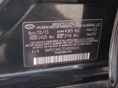 2014 Hyundai SONATA 4dr Sdn 2.4L Auto SE